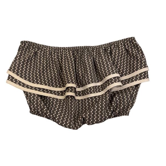 Ruffled Brown Polka Dot Crop Top Size Women's XS - Picture 1 of 2